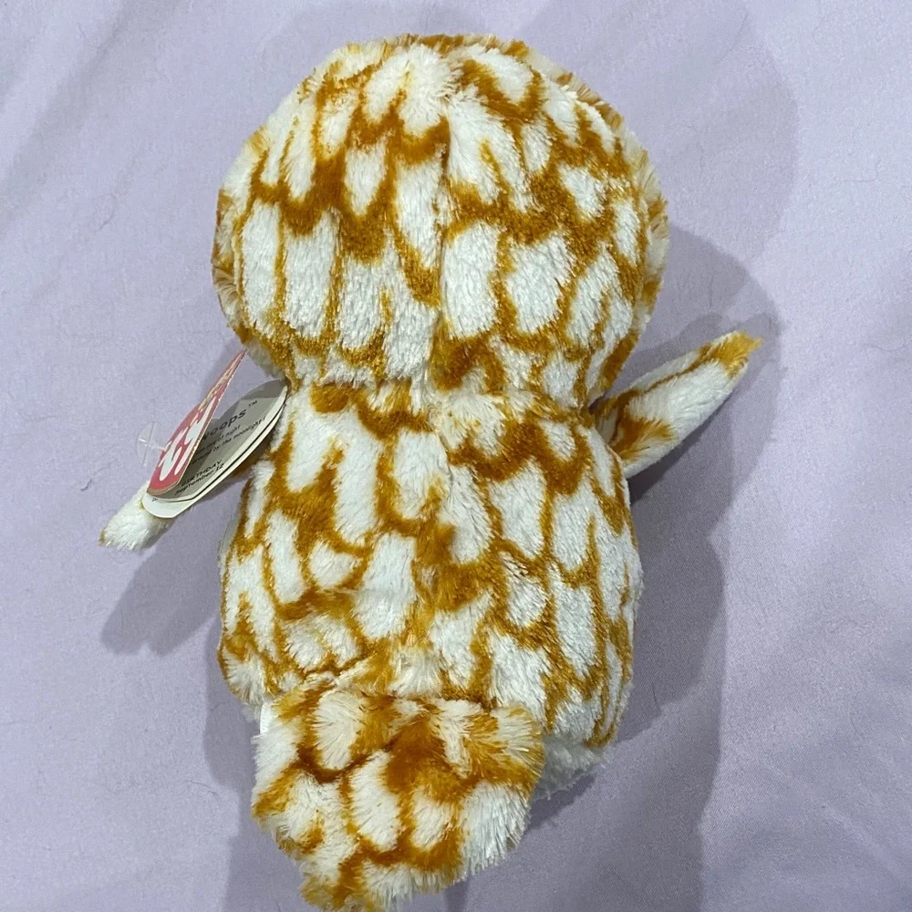 Ty Plush Barn Owl Toy in White and Gold Named SWOOPS